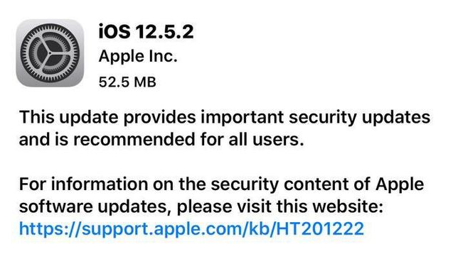 南朗镇苹果手机维修分享iOS12.5.2发布，建议所有老苹果用户安装 